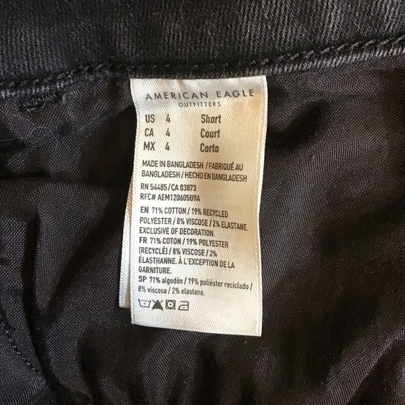 American Eagle 4 Short Jeggings Distressed Black Skinny Women’s Jeans 2022 - Picture 7 of 9